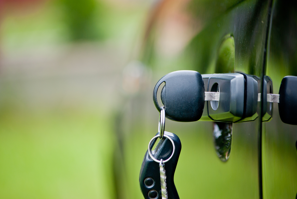 car keys in car door