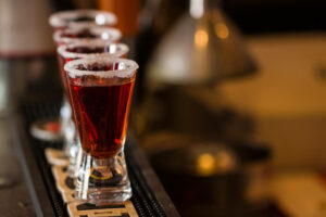 drink glasses at bar