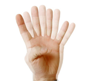 blurry hand with fingers