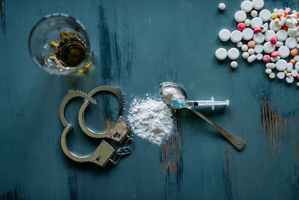 drugs and handcuffs