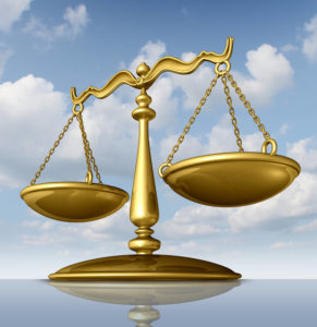 scales of justice & clouds