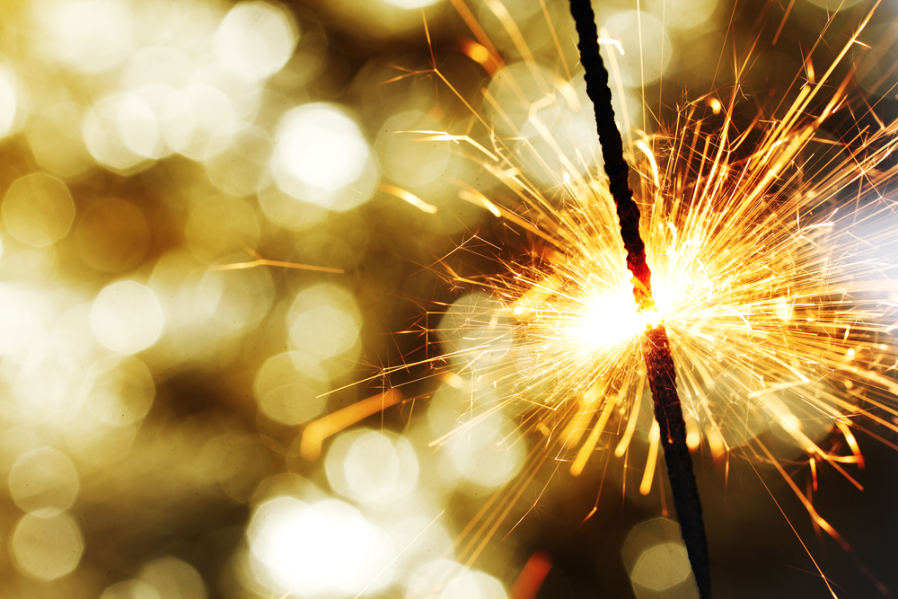 sparkler on bokeh background