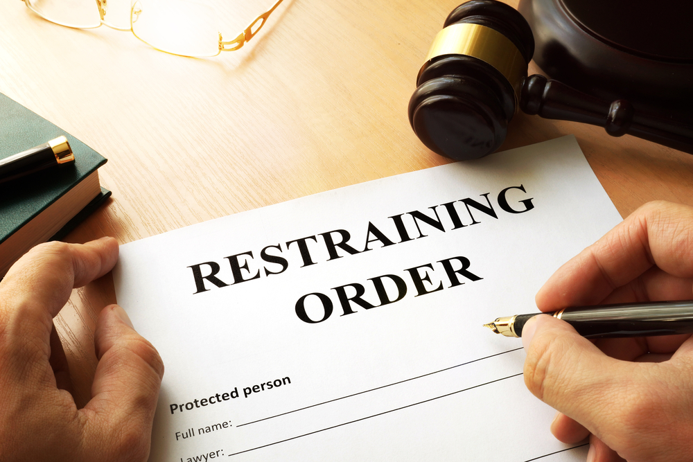 image of restraining order paperwork