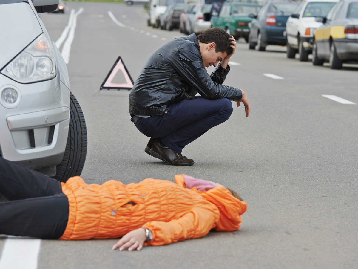 pedestrian lying down on the street after being hit by a drunk driver - assault by auto